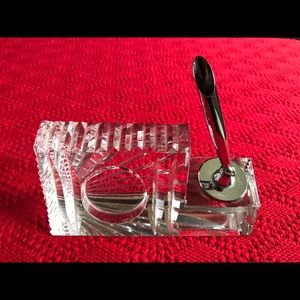 🔆 Waterford crystal desk clock pen holder